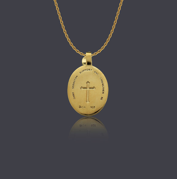 18K Gold Vermeil Saint Sebastian Necklace – Divine Box