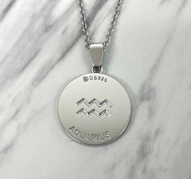 Aquarius Zodiac Necklace for Women - Sterling Silver