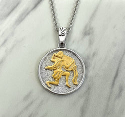 Aquarius Zodiac Necklace for Women - 14K Gold Vermeil, Two Tone