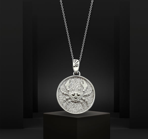 Cancer Zodiac Necklace for Women - Sterling Silver