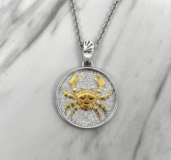 Cancer Zodiac Necklace for Women - 14K Gold Vermeil, Two Tone