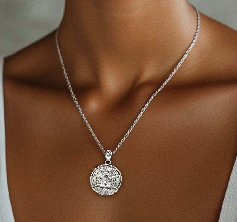 Gemini Zodiac Necklace for Women - Sterling Silver