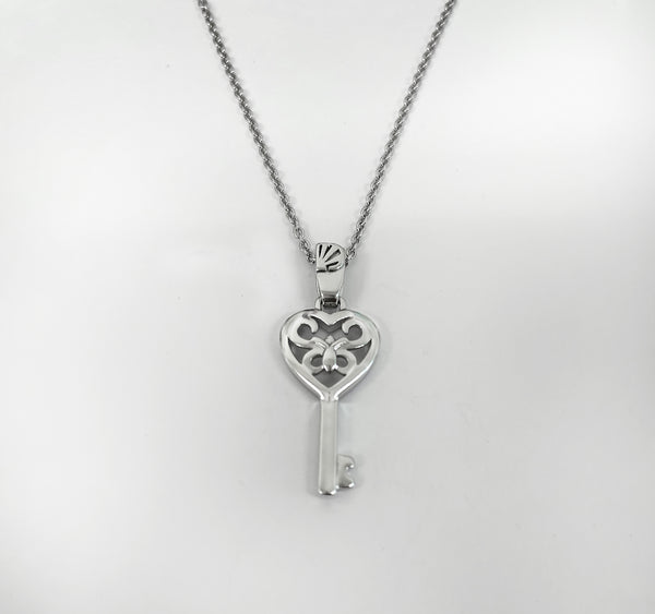 Sterling Silver Key Charm necklace