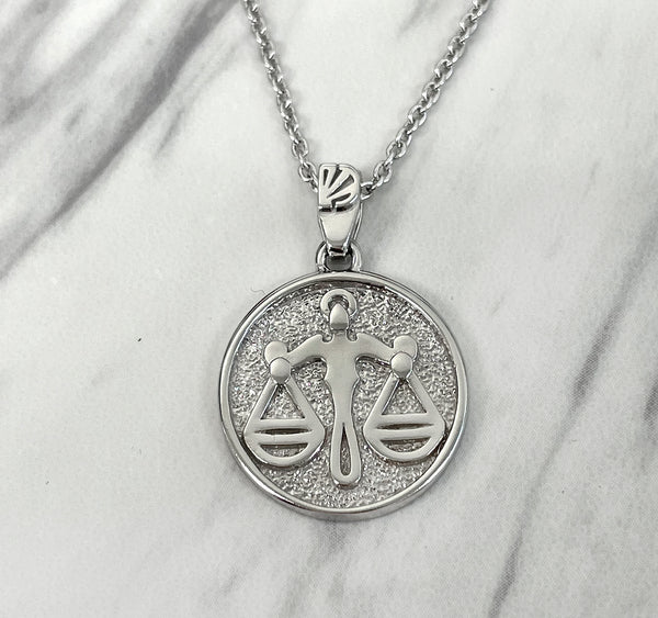 Libra Zodiac Necklace for Women - Sterling Silver