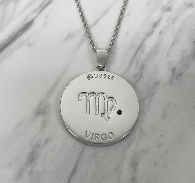 Virgo Zodiac Necklace for Women with Two tone CZ stone - 14K Gold Plating