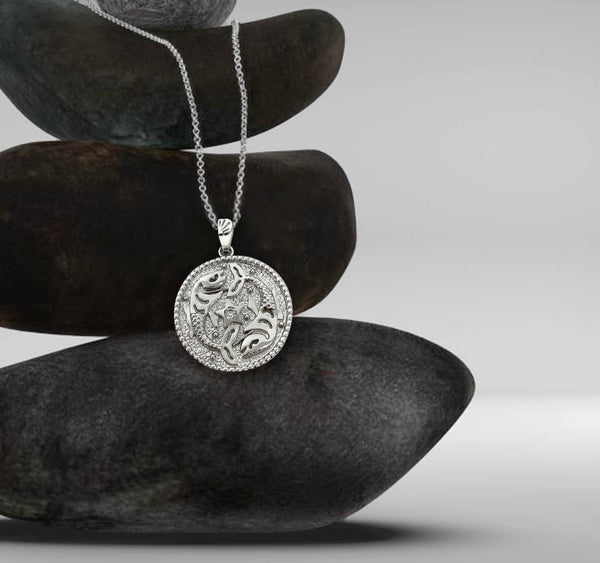 Pisces Zodiac Necklace for Women with CZ stone - Sterling Silver