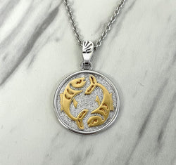 Pisces Zodiac Necklace for Women - 14K Gold Vermeil, Two Tone