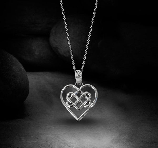 Celtic necklace - Sterling Silver Heart shape pendant