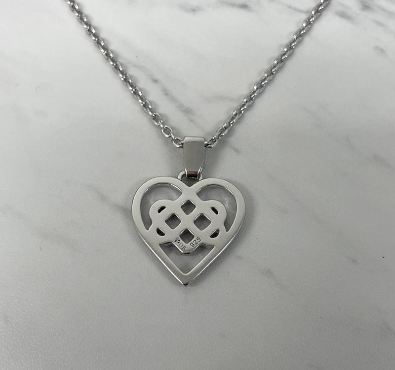 Celtic necklace - Sterling Silver Heart shape pendant