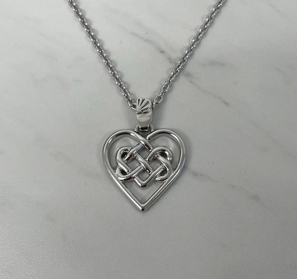 Celtic necklace - Sterling Silver Heart shape pendant