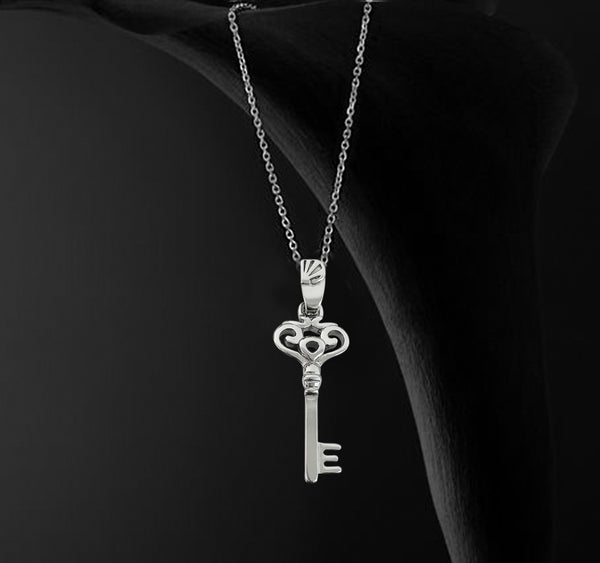 Sterling Silver Key Charm necklace