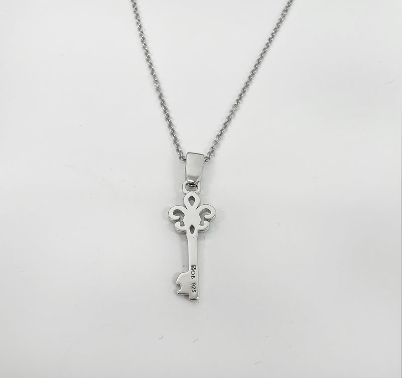 Sterling Silver Key Charm necklace