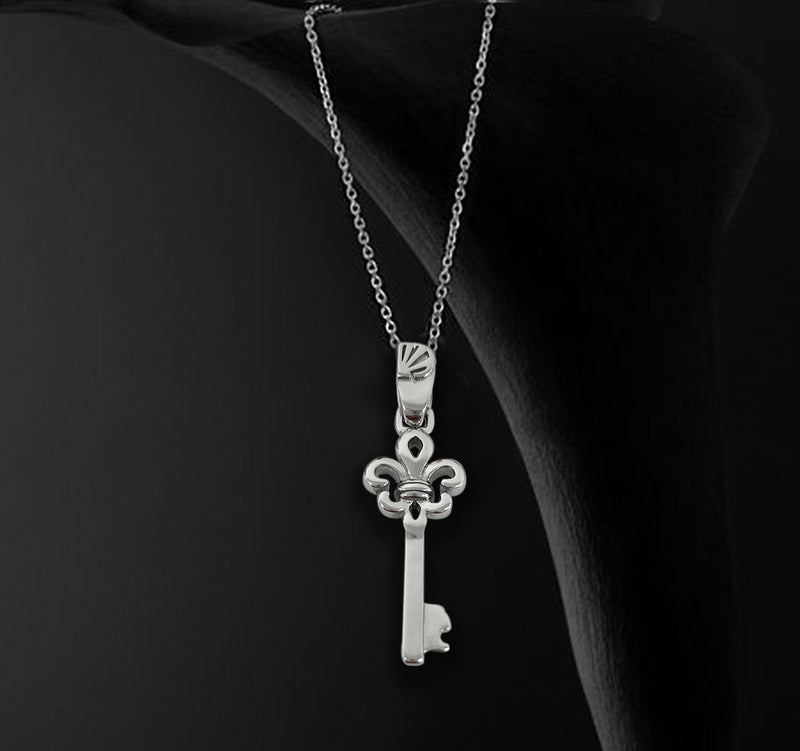 Sterling Silver Key Charm necklace