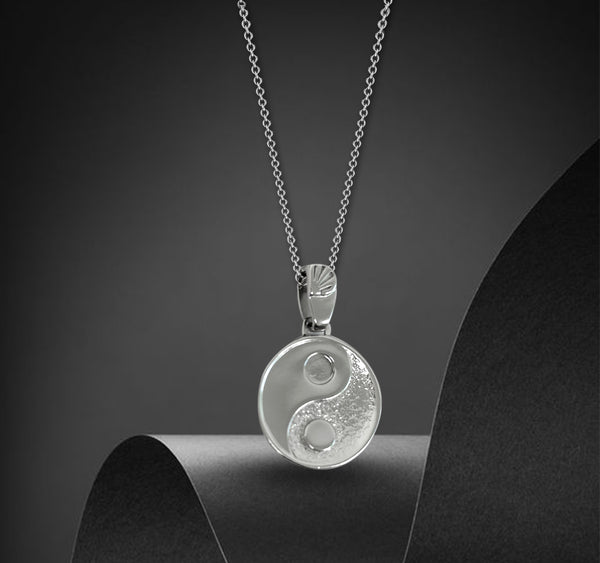 Yin Yang Necklace - Sterling Silver, Yin Yang charm pendant