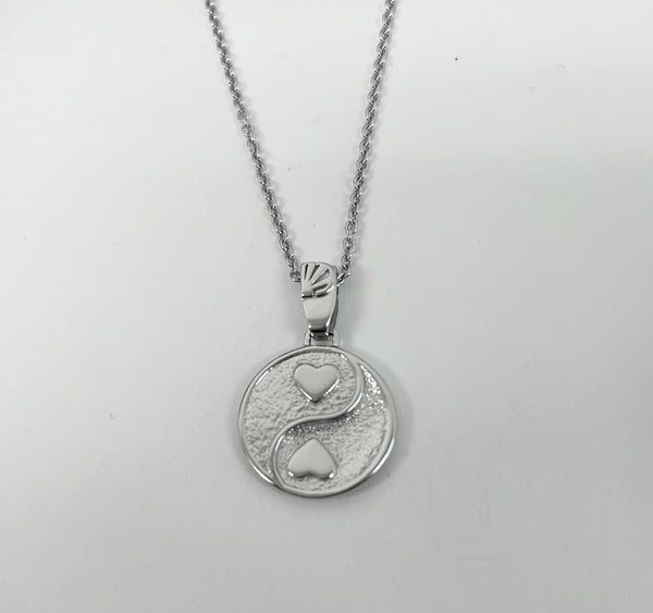 Yin Yang Necklace - Sterling Silver, Yin Yang charm pendant