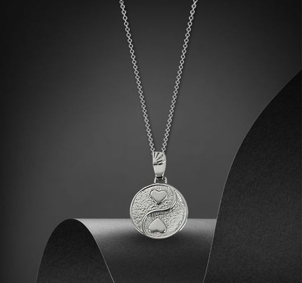 Yin Yang Necklace - Sterling Silver, Yin Yang charm pendant