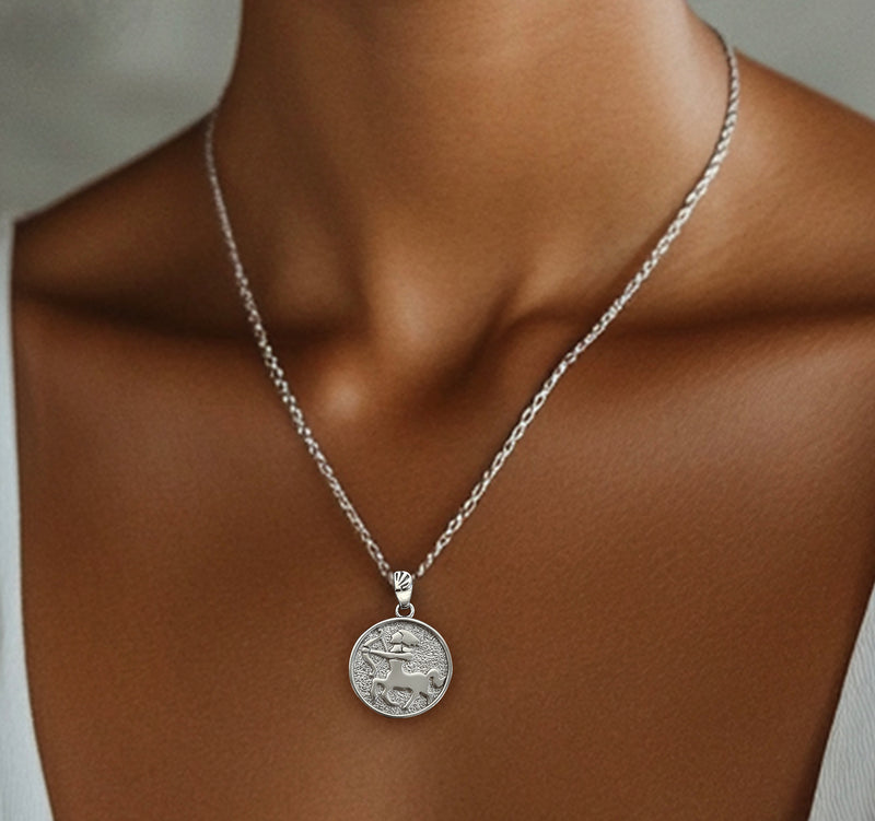 Sagittarius Zodiac Necklace for Women - Sterling Silver