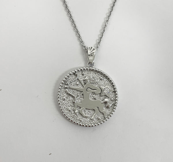 Sagittarius Zodiac Necklace for Women with CZ stone - Sterling Silver