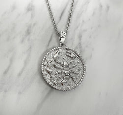 Scorpio Zodiac Necklace for Women with CZ stone - Sterling Silver