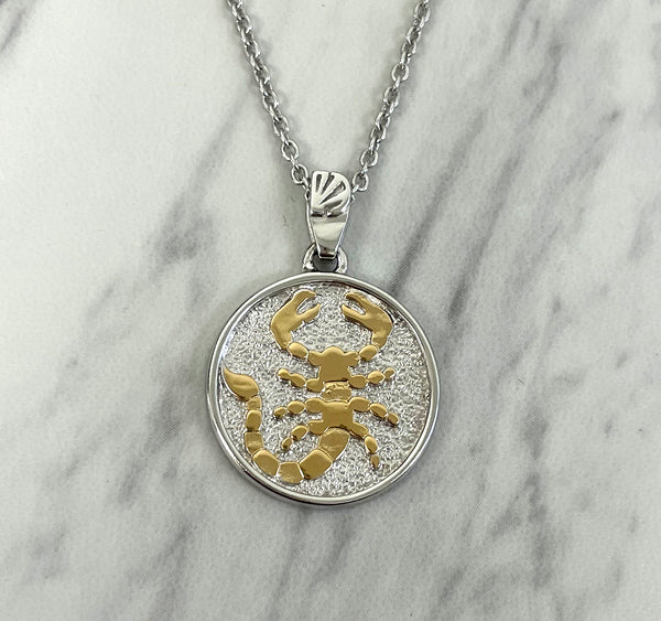 Scorpio Zodiac Necklace for Women - 14K Gold Vermeil, Two Tone