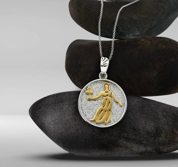 Virgo Zodiac Necklace for Women - 14K Gold Vermeil, Two Tone