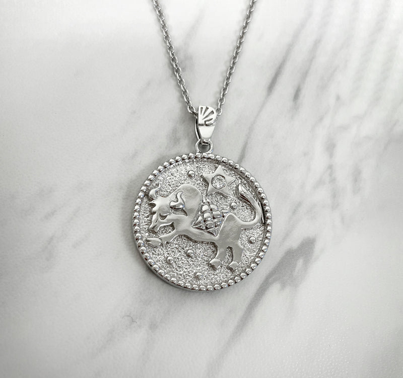 Taurus Zodiac Necklace for Women with CZ stone - Sterling Silver