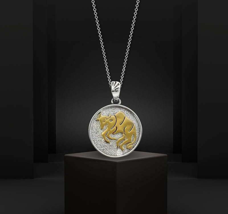 Taurus Zodiac Necklace for Women - 14K Gold Vermeil, Two Tone