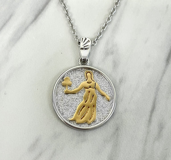 Virgo Zodiac Necklace for Women - 14K Gold Vermeil, Two Tone