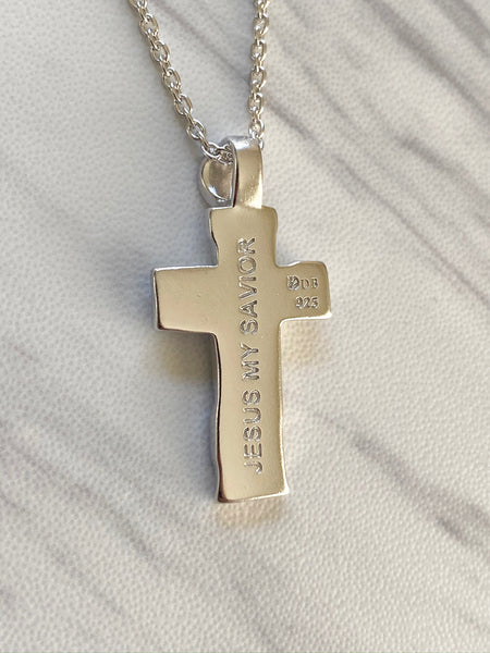 Sterling Silver Wood Cross Necklace – Divine Box